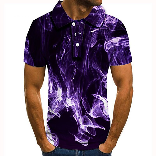 

Men's Graphic 3D Print Print Polo Daily Purple