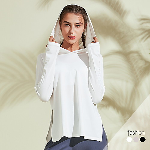 

Women's Yoga Top Solid Color White Black Pink Yoga Running Fitness Hoodie Long Sleeve Sport Activewear Breathable Quick Dry Comfortable Stretchy