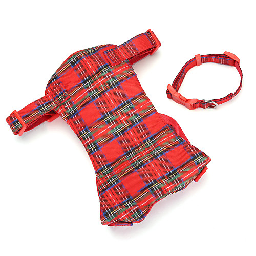 

Dog Cat Pets Collar Harness Leash Retractable Cute and Cuddly Adjustable Flexible British Christmas Oxford Cloth Red Dalmatian Border Collie Japanese Spitz Corgi Beagle Bulldog 1 set