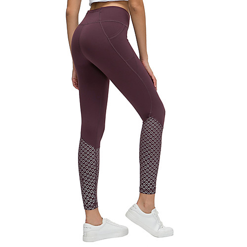 

Women's High Waist Yoga Pants Winter Fashion Black Purple Green Gray Elastane Running Fitness Gym Workout Tights Leggings Sport Activewear Moisture Wicking Butt Lift Tummy Control Power Flex High