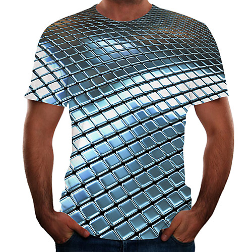 

Men's Going out Weekend Basic T-shirt - Color Block / 3D / Animal Rainbow