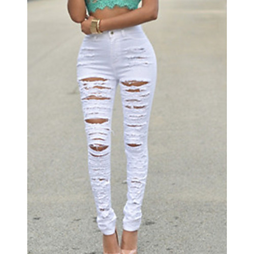 

Women's Basic Chinos Pants - Solid Colored White S M L