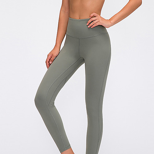 

Women's High Waist Yoga Pants Winter Solid Color Black Green Gray Elastane Running Fitness Gym Workout Tights Leggings Sport Activewear Breathable Moisture Wicking Butt Lift Tummy Control High