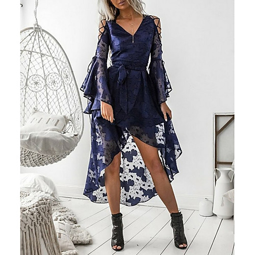 

Women's 2020 Blue Dress Elegant Summer A Line Solid Color S M