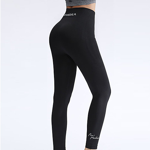 

Women's High Waist Yoga Pants Winter Letter Black Running Fitness Gym Workout Tights Leggings Sport Activewear Breathable Moisture Wicking Butt Lift Tummy Control High Elasticity Skinny