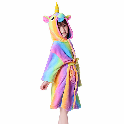 

Kid's Kigurumi Pajamas Bathrobe Unicorn Flying Horse Onesie Pajamas Flannelette Rainbow Cosplay For Boys and Girls Animal Sleepwear Cartoon Festival / Holiday Costumes