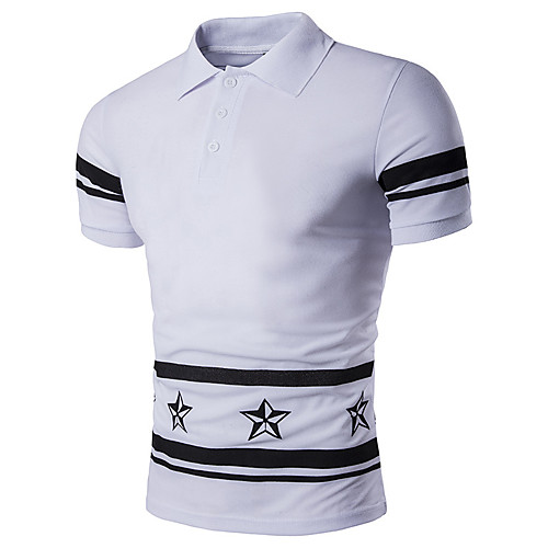 

Men's Daily Work Basic / Street chic Polo - Letter Print White