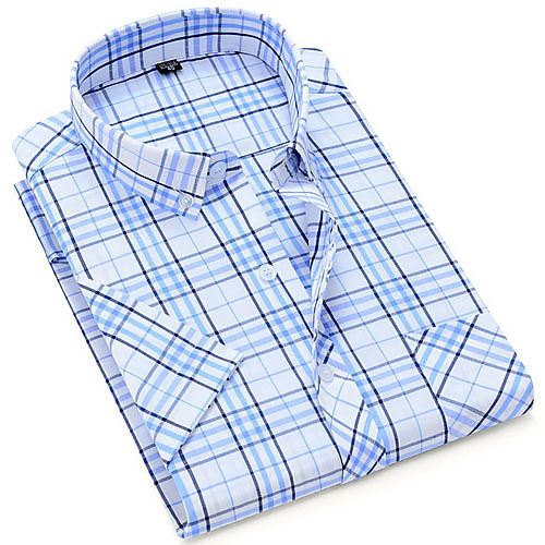 

Men's Houndstooth Print Shirt Daily Blue