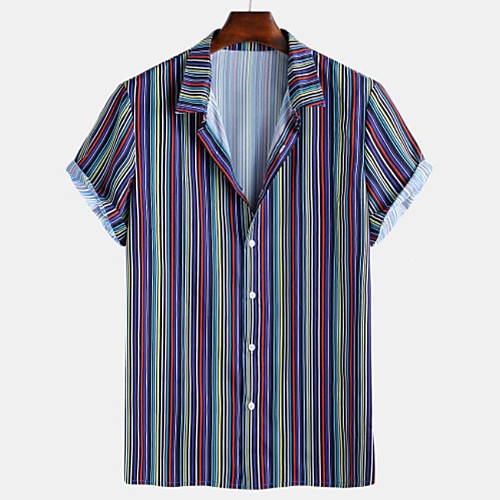 

Men's Holiday Beach Tropical / Hawaiian Shirt - Striped Brown