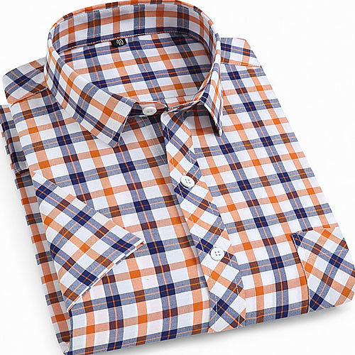 

Men's Houndstooth Print Shirt Daily Orange