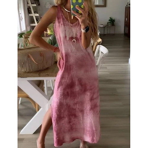 

Women's Sheath Dress - Sleeveless Color Block Summer Elegant 2020 Black Blue Red Green Light Green S M L XL XXL XXXL