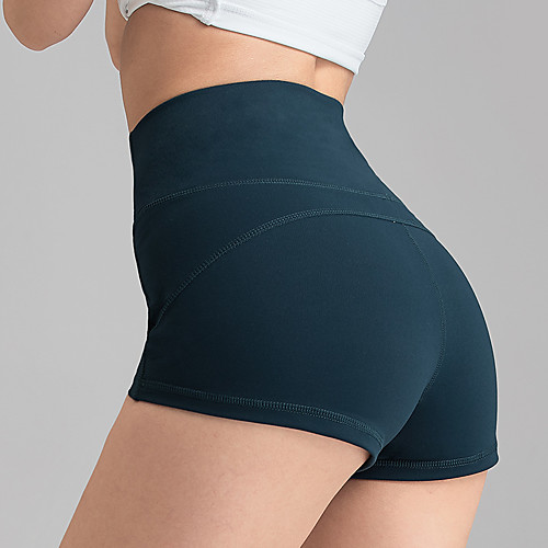 

Women's High Waist Yoga Shorts Winter Black Purple Green Purplish Grey Gray Elastane Running Fitness Gym Workout Shorts Sport Activewear Breathable Moisture Wicking Butt Lift Tummy Control High