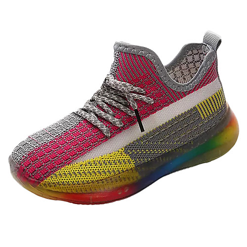 

Boys' / Girls' Comfort Elastic Fabric / Flyknit Trainers / Athletic Shoes Big Kids(7years ) Running Shoes Black / Fuchsia / Pink Spring / Color Block