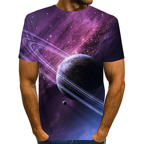 

Men's Daily Basic / Exaggerated T-shirt - 3D Purple