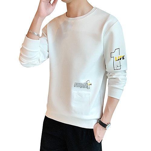 

Men's Daily Weekend T-shirt - Graphic / Solid Colored / Letter Yellow