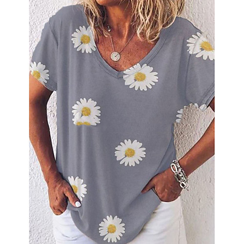 

Women's Daily T-shirt - Floral Yellow