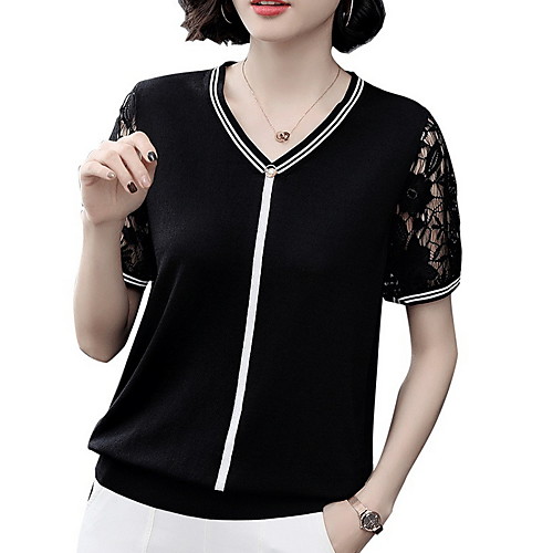 

Women's Solid Colored T-shirt Daily Black