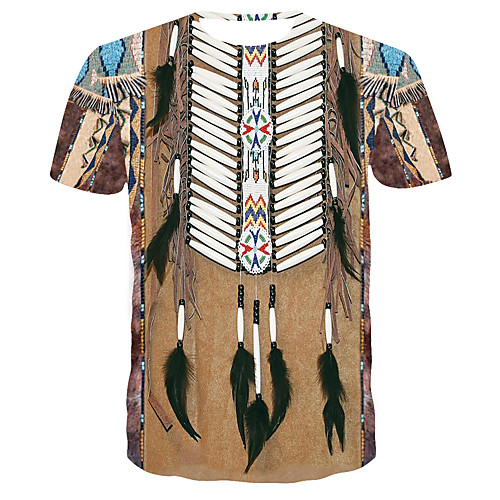 

Men's Daily T-shirt - 3D Print Brown