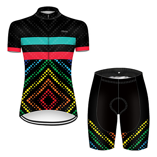 

21Grams Women's Short Sleeve Cycling Jersey with Shorts Black / Red Rainbow Bike Breathable Sports Rainbow Mountain Bike MTB Road Bike Cycling Clothing Apparel / Stretchy