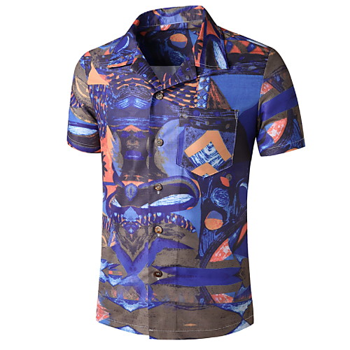 

Men's Graphic Print Shirt Tropical Daily Blue