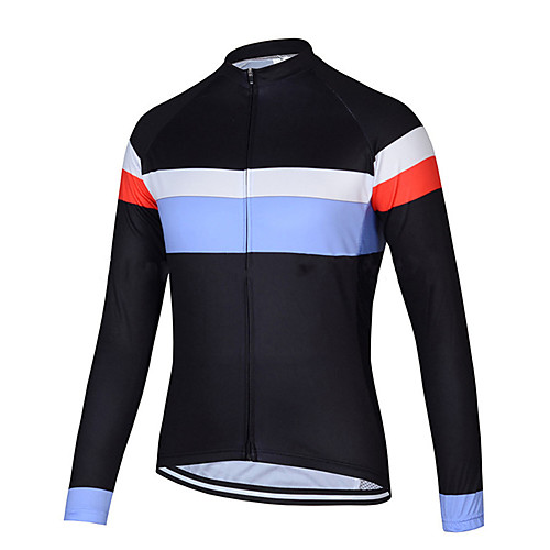 

21Grams Men's Long Sleeve Cycling Jersey Black / Blue Bike Jersey Top Mountain Bike MTB Road Bike Cycling UV Resistant Breathable Quick Dry Sports Clothing Apparel / Stretchy