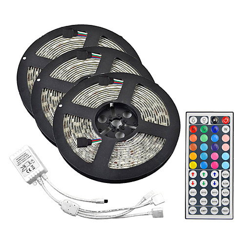 

15M(35M) LED Light Strips RGB Tiktok Lights 3528 SMD 900 LEDs 8mm Strip Flexible Light LED Tape waterproof AC 12V 600LEDs with 44Key IR Remote Controller Kit