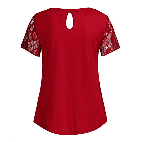 

Women's Tops Maternity Solid Colored T-shirt Round Neck Daily Summer Black Red S M L XL 2XL 3XL