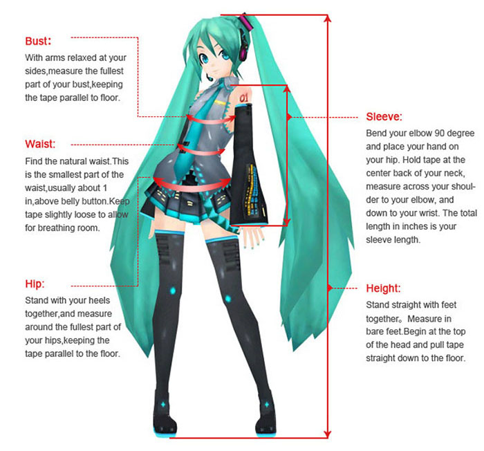 Inspired by Vocaloid Hatsune Miku Video Game Cosplay Costumes Without Wig  Cosplay Suits Dresses Patchwork SleevelessBlouse Skirt Tie Sleeves Belt   119235 2017 –  $39.59