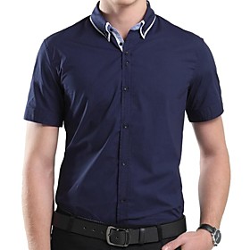 Men’s Fashion Cotton Shirt Double Collar Short Sleeve Shirts In Summer ...
