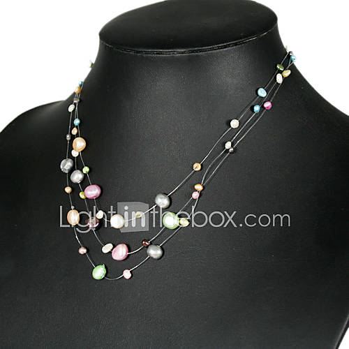 Elegant Multi color Pearl Necklace