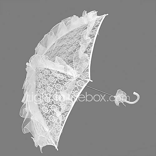 White Lace Auto Opening Wedding Umbrella/ Bridal Umbrella