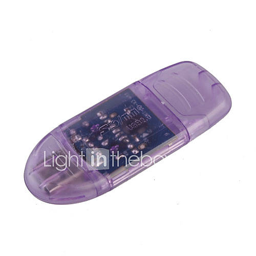 USB 2.0 SDHC SD/MMC Card Reader (Purple)