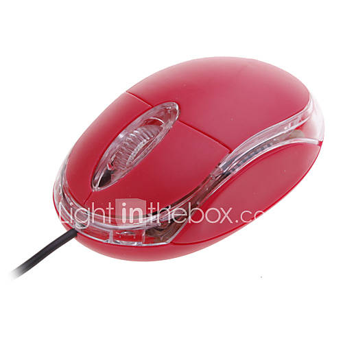 Mini USB 2.0 Optical Wired Mouse (Red)