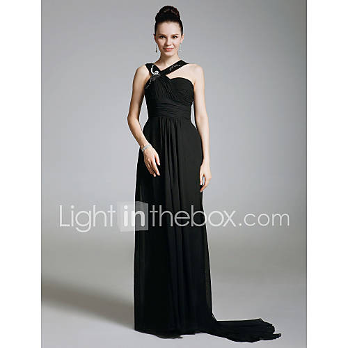 Chiffon Sheath/ Column Sweep/Brush Train Evening Dress inspired by Sex and the City
