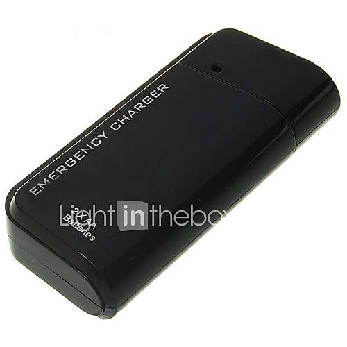 Portable Emergency Battery Charger with USB Cable for iPod/iPhone (Black)