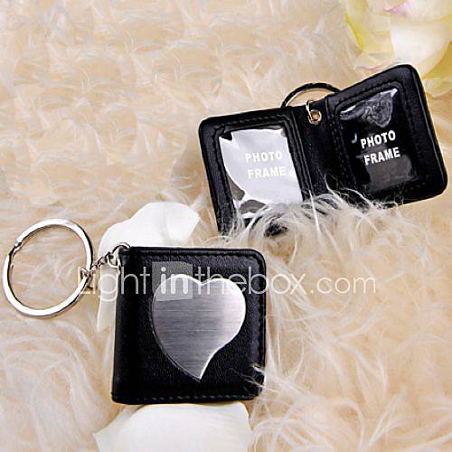 Black Aspen Leather Keyring/Photo Frame