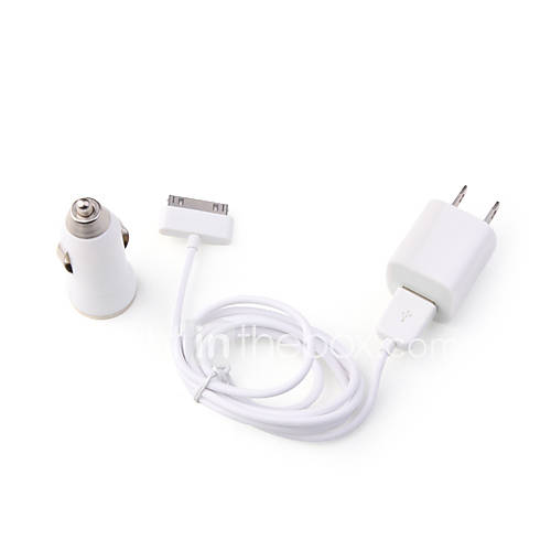 3 in 1 AC Car Charger Kit for iPhone 3G/3GS iPhone 4/4S (5V, 1A)