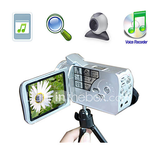 HD 720P@30FPS 5MP CMOS 8XDigital Zoom Digital Video Camera with 3.0 LCD Screen  PC Camera Function (HD 668)