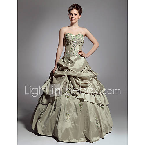 Ball Gown Sweetheart Floor length Taffeta Prom/ Evening Dress