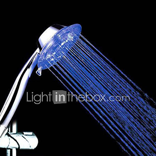 Color Changing LED Shower Head with Transparent Spout