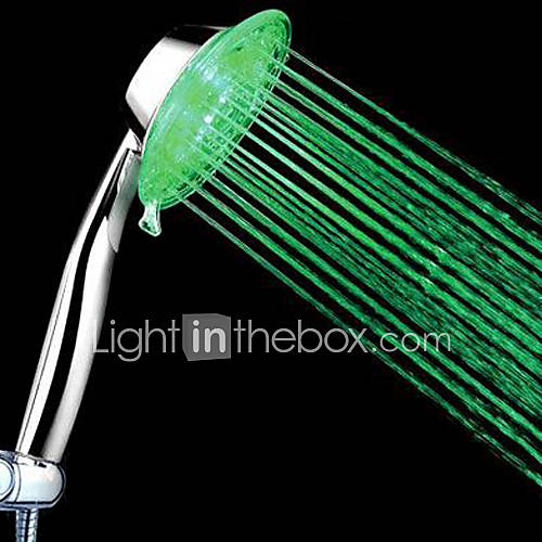 Color Changing LED Shower Head with Transparent Spout