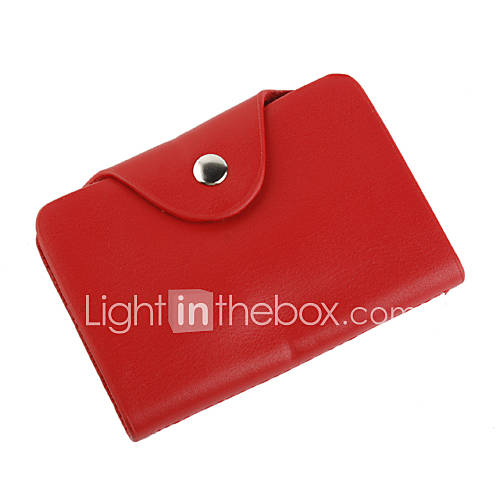 Elegant Leather Business Card Case (Red)