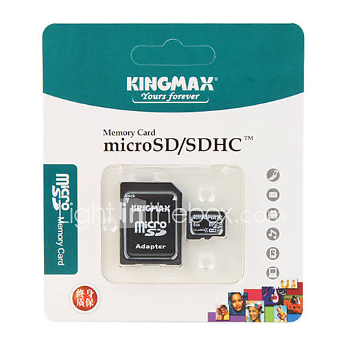 8GB KingMax Micro SD/TF SDHC Memory Card and MicroSD Adapter (Class 4)