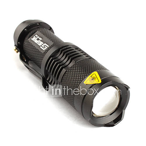 SK68 1 Mode CREE XR E Q5 LED Flashlight (200LM, 1xAA/1x14500, Black)