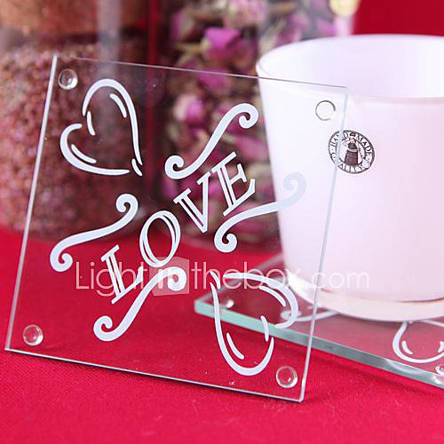 LOVE Design Glass Coasters (Set of 2)