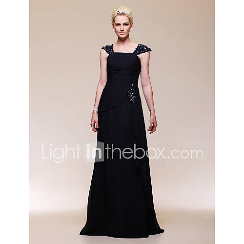 A line Off the shoulder Floor length Chiffon Evening Dress