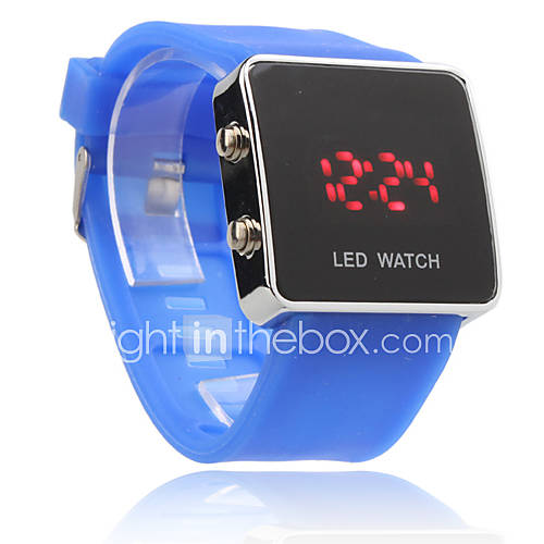 Silicone Band LED Wrist Watch(Blue)