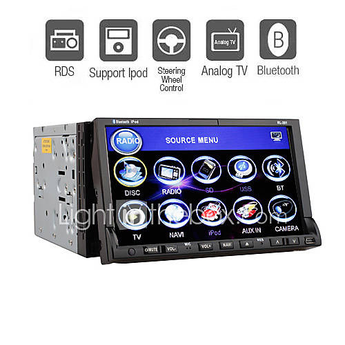 7 inch 2 Din TFT Screen In Dash Car DVD Player With Bluetooth,TV,RDS,iPod Input