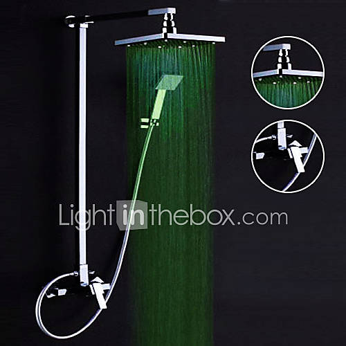 Color Changing LED Shower Faucet with 8 inch Shower Head Hand Shower