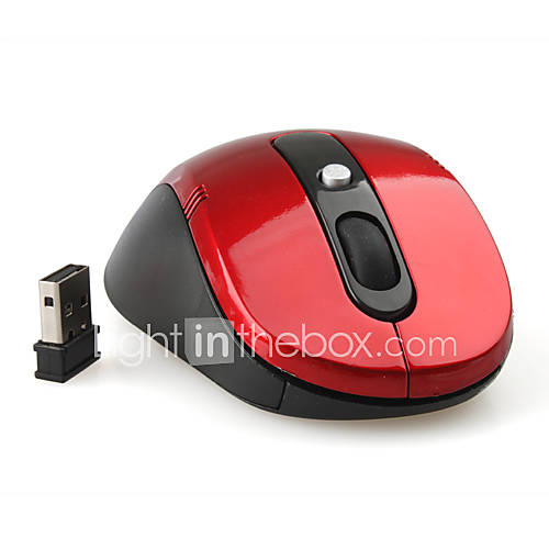 Wireless 2.4 GHz USB Optical Mouse (Red)